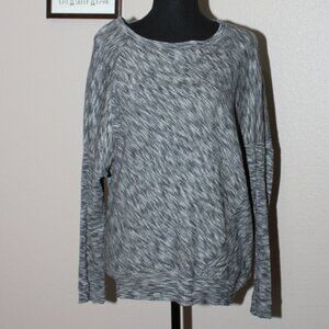 ANTHROPOLOGIE Womens Damien Knit Dolman Sleeve Pullover Top Gray Black Size XS